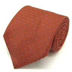 346 ブルックスブラザーズ ネクタイ ブランド 総柄 スクエア柄 シルク USA製 PO メンズ オレンジ Brooks Brothers 【中古】