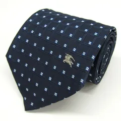 バーバリーズ ネクタイ ブランド 総柄 スクエア柄 ホースマーク シルク PO メンズ ネイビー Burberrys 【中古】