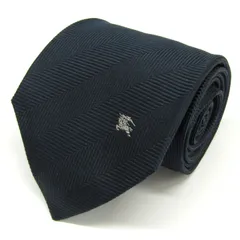 バーバリーズ ネクタイ ブランド ヘリンボーン柄 ホースマーク シルク 英国製 PO メンズ ブラック Burberrys 【中古】