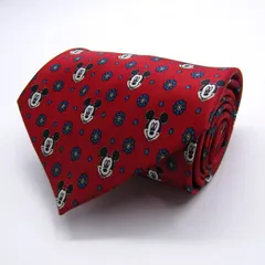 ディズニー ネクタイ ブランド 総柄 ミッキーマウス ディズニー  PO メンズ レッド Disney 【中古】