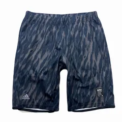 アディダス ショートパンツ メンズ 2XO ネイビー グレー カモフラ ポリエステル100％ ジャージ 大きめ 迷彩 スポーツウェア