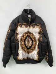 ZARA ザラ ダウンジャケット/コート S ブラック 前面プリント バックプリント その他総柄 フードなし ジップアップ