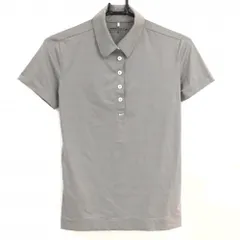 【超美品】ナイキゴルフ 半袖ポロシャツ グレージュ 細ボーダー DRY-FIT レディース M ゴルフウェア NIKE