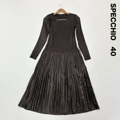 SPECCHIO スペッチオ☆プリーツロングワンピース 40 ブラウンのサムネイル