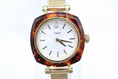 【W300-53】動作品 電池交換済 TIMEX Helena タイメックス ヘレナ べっ甲柄 腕時計 レディースのサムネイル