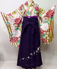 卒業式 袴(紐下91㌢)154㌢〜160㌢・ブーツ着用＋10㌢の方用7点セット 