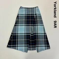 Yorkland ヨークランド☆アシンメトリーロングスカート 9AR ライトブルー 水色 チェックのサムネイル