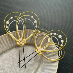 水引 髪飾り ゴールド 金 和装 成人式 卒業式 結婚式 振袖 袴