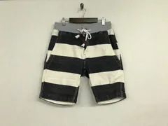 本物ニーキューイチニーキューゴオム291295=HOMMEコットンボーダー柄イージーハーフショートパンツミリタリーワークサーフアメカジビジネススーツゴルフメンズXL白ホワイト黒ブラック2Mのサムネイル