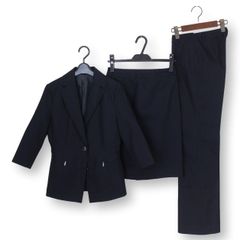 08【美品】ミッシェルクラン スカートスーツ 上38 下36 ブラック 黒 麻 08 MICHEL KLEIN ミッシェルクラン レディース スカートスーツ 上38下