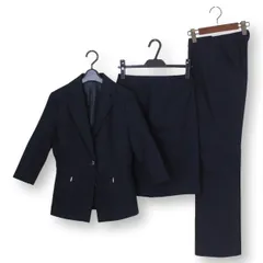 【美品】ホワイトジョーラ WHITE JOOLA パンツ＆スカートスーツ 9 ブラック 黒 面接 ビジネス フォーマル 春夏秋のサムネイル