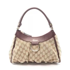グッチ GUCCI ショルダーバッグ アビー GGキャンバス 190525 ベージュ/ダークパープル キャンバス レザー アビー ショルダーバッグ レディース Used A