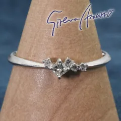 セイレーンアズーロ K18WG プリンセスカット ダイヤ リング/25-4010