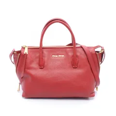 ミュウ ミュウ Miu Miu ハンドバッグ 2WAY レッド レザー 2wayトートバッグ レディース Used A