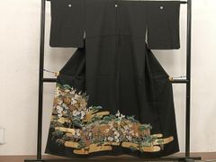 平和屋本店□極上 創業460年・千總 訪問着・長襦袢セット 駒刺繍 立波