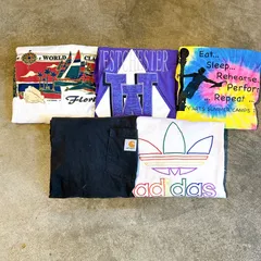 US古着　半袖Tシャツ　5枚まとめ売り　サイズミックス　卸　カーハート、90's USA製　シングルステッチ含む
