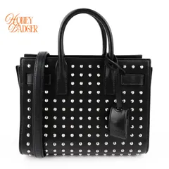サンローラン サックドジュールナノ YSL レザー黒 スタッズ ミニハンドバッグ SAC DE JOUR サンローラン サックドジュールナノ スタッズ レザー黒