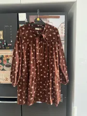 ブラウン フラワー ONE PIECE ベビードール ヴィンテージ