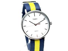 新品電池 未使用 TIMEX タイメックス 腕時計 ゴールドケース 箱付 水色 