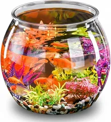 EVOX 金魚鉢 プラスチック 水槽 メダカ 容器 飼育 アクリル アクアリウム 大型水槽 透明 クリア 熱帯魚 小魚 (クリア,  M)のサムネイル