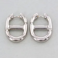 【お値下げ品】Dior ディオール CD NAVY ピアス ピアス レディース 真鍮 シルバー 中古