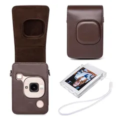 【新品】 HIYQIN for Fujifilm Instax Mini LiPLAY ケース、チェキフィルム 保護バッグ instax Liplay保護ケース Mini LiPLAY カメラカバー ショルダーストラップ付き ミニ写真収納ボックス付き PU 0