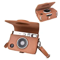 【新品】 kinokoo チェキフィルム instax mini evo ケース 精密充電ポート&写真プリント口付き PUレザーチェキevoカメラバッグ fuji mini evo カメラアクセサリー 調整可能ショルダーストラップ＆取り外し可能プロテクティ 1