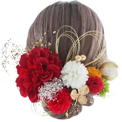 [LALALA beauty flowers] 成人式・卒業式にぴったりの華やか髪飾り 和装小物 七五三 結婚式 入学式 花火大会 浴衣 着物 袴 振袖 二十歳の集い (ミックス) 3112h [ミックス[3112]]