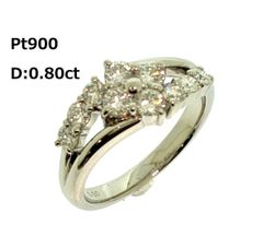 チャッピー様ほぼ1.5Ct 天然ダイヤモンドリング 大粒ウェーブ プラチナ