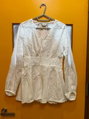 Y【Y6-32】△ SLOBE IENA サイズ不明　長袖ブラウス　白色