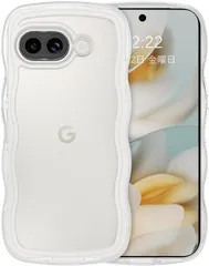 6C13 GUAGUA Google Pixel 9A ケース クリア ウェーブ  ワイヤレス充電対応