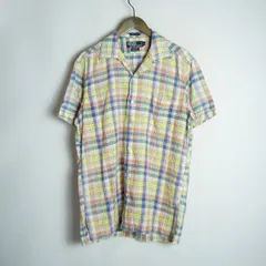 美品 90S 00S Polo by Ralph Lauren ポロ ラルフローレン FOSTER フォスター マドラス チェック 半袖 開襟 シャツ マルチカラー 927P★4