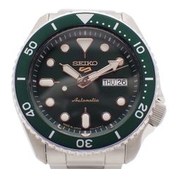 SEIKO 5 自動巻き 腕時計エメラルドグリーンスケルトン国産品【お