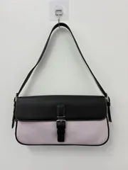 【J03-914】COACH ショルダーバッグ バイカラー ブラック×ホワイト 中古品　現状品