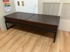 【中古】大阪引取限定　多目的収納付き引き出し式ソファーテーブル