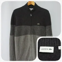 ラコステ グレー ニット ジップアップ メンズ 100