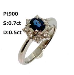 pt 900 サファイア 0.4ct ダイヤリング 0.30ct サイズ9号 - メルカリ