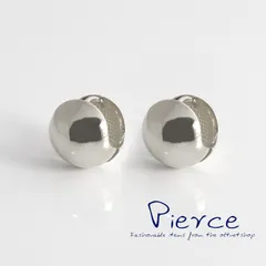 ピアス フープピアス レディース 中折れ メタル ボール シンプル シルバー 18金 18kコーティング ホワイトゴールド K18GP 大人 上品 モード キャッチレス