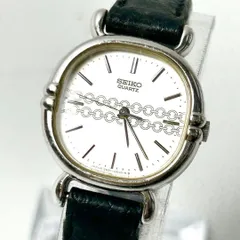 セイコー 3421-5020 腕時計 ウォッチ クォーツ ロゴ シルバー色 Vintage Rare Japan Seiko 3421-5120 Quartz Ladies Leather Watch