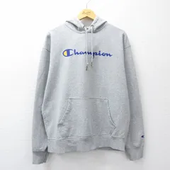 XL/古着 チャンピオン champion 長袖 スウェット パーカー メンズ ビッグロゴ グレー 霜降り 26mar28
