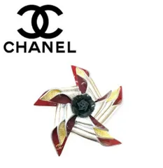 【未使用品】CHANEL シャネル カメリア フラワー ココマーク コサージュ エナメル レザー アクセサリー G26C ノベルティ付き
