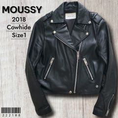 MOUSSY マウジー ダブルライダースジャケット ラムレザー 羊革 ベルト