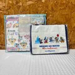 2) Disney ディズニー 東京ディズニーリゾート ミニタオル 3枚組 ダッフィー＆フレンズ メモリーゴーラウンド スーベニアランチケース ミッキーマウス