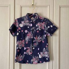 LEONARD SPORT XL ボタニカル 花柄 フルーツ 半袖シャツ 紺 - メルカリ