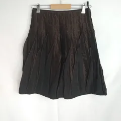 M1-03042【Womens】BODY DRESSING DELUXE (ボディー ドレッシング デラックス) プリーツスカート 38(S相当) / ブラックブラウン　K-夏