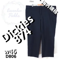 ディッキーズ 874ワークパンツD806△極太ルーズDickies大きいサイズw46ネイビー紺色ワンポイントロゴアメリカ古着