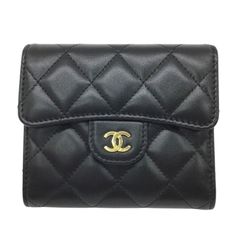 CHANEL マトラッセ 三つ折り財布 ブラック - メルカリ
