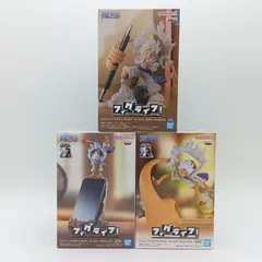 【未開封】ワンピース フィギュア 3体セット まとめ売り バンプレスト フィグライフ！ モンキー・D・ルフィ ギア5 ニカ vol.1 vol.2 vol.4 指出し ペン置き スマホスタンド C-8-3