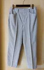 M24　ビースリー　B-THREE/B　薄手のストレッチテーパードパンツ　きれいめ♪　美シルエット　霜降り淡いブルー系　サイズ38