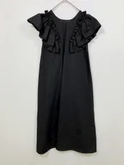 RUIRUE BOUTIQUE ルイルエブティック 洗えるショルダーフリルAラインリラクシーロング丈 ワンピース sizeS/黒 ■■ レディース